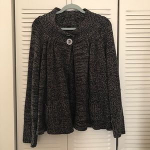 Style & Co Black Marled Cardigan Sweater